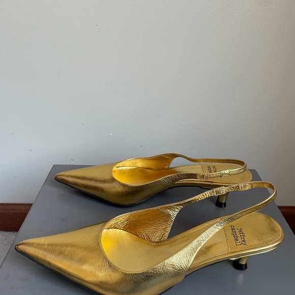 Jeffrey Campbell Metallic Gold Slingback Heels - Picture 3 of 8